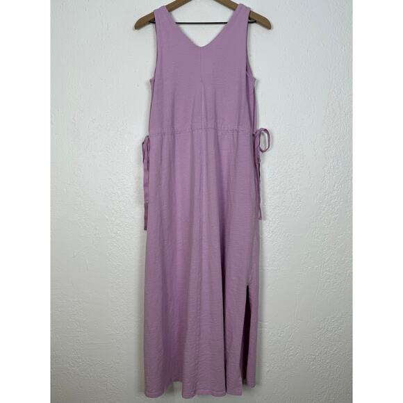 Lilla P Drawcord Waist Maxi Dress Sleeveless V-Neck Cotton Casual Size XS - Picture 3 of 5